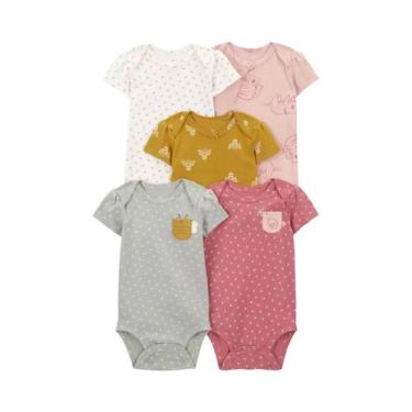 Imagem de Conjunto De Macacão De Verão Unissex Para Bebês 5 Peças Body De Algodã