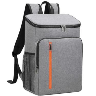 Imagem de Mochila Térmica Grande 20L Cooler Portátil Resistente Impermeável Piqueniques Viagens Esportes Ar Livre(Cinza)