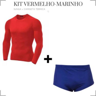 Imagem de Kit Sunga Tradicional Boxer Camisa Proteção Malha Fria Natação Segunda