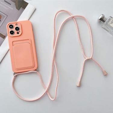 Imagem de Crossbody cordão cordão slot para cartão carteira caso de telefone para iphone 13 12 mini 11 14 pro max x xr xs 7 8 plus se capa de silicone líquido, x7, para iphone xr