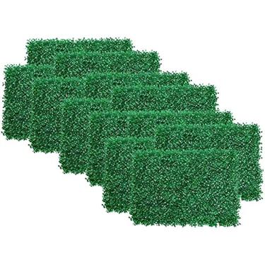 Imagem de Painéis artificiais de buxo UV jardim varanda privacidade tela de fundo cerca viva parede verde grama planta verde jardim cerca (cor: 15 peças; tamanho: 60 x 40 cm) (8 peças 60 x 40 cm)