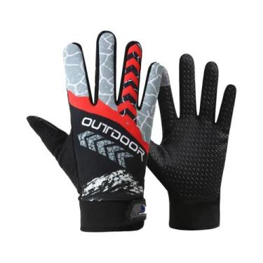 Imagem de Luvas De Ciclismo Masculinas Antiderrapantes Com Dedos Completos E Tel