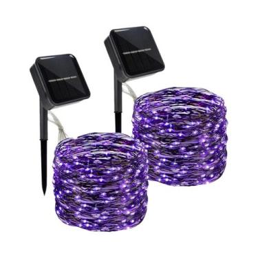 Imagem de Luzes De Halloween Com Fio De Cobre Preto Alimentadas Por Energia Sola