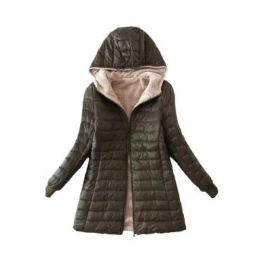 Imagem de Parkas Com Capuz plus Size Para Mulheres, Casacos De Algodão Quente E 