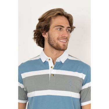 Imagem de Camisa Polo Aleatory Listrada Berlin Azul-Masculino