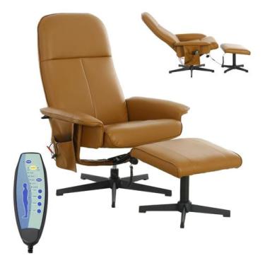 Imagem de Poltrona De Massagem Reclinável Apoio De Pés Caramelo Madri - Importwa