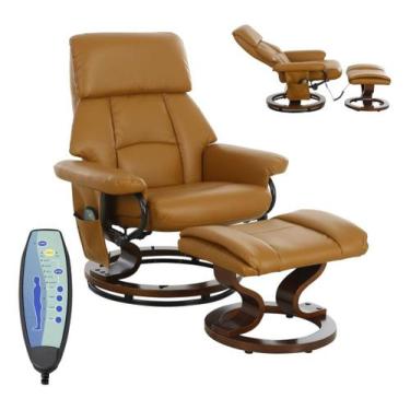 Imagem de Poltrona De Massagem Reclinável Apoio De Pés Caramelo Paris - Importwa