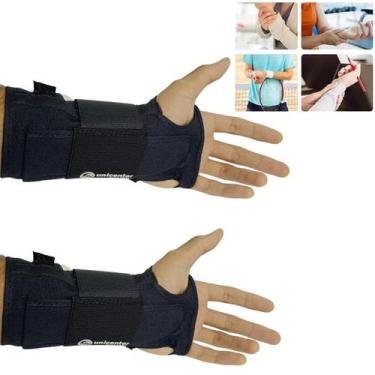 Imagem de Par De Munhequeira Com Tala Ortopédica Síndrome Túnel Carpo - Unicente