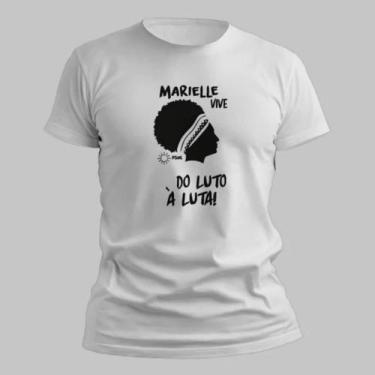Imagem de Camisa Camiseta Unissex Marielle Vive Do Luto A Luta 100 Algodão Confo