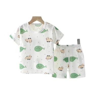 Imagem de Conjunto De Pijama De Algodão Para Bebê Com Estampa De Desenho Animado