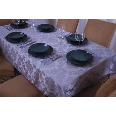 Imagem de Toalha Mesa Quadrada Cinza 1,35x1,50 - Tecido Jacquard - Bf Confeccoes
