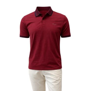 Imagem de Camisa Polo Manga Curta Masculina Slim Fico Vinho-Masculino