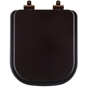 Imagem de Assento Sanitário Poliéster Soft Close Piano Marrom Fosco Para Vaso Deca Com Ferragem Marrom