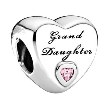 Imagem de Pulseira Feminina De Prata Esterlina 925 Com Berloques De Coração 'Amo