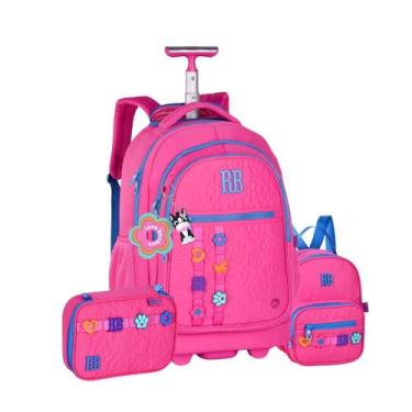 Imagem de Mochila de Rodas Rebecca Bonbon Lancheira Estojo Box Escolar - Clio St
