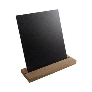 Imagem de Quadro Branco Mini De Mesa Com Base De Madeira, Lousa Preta Para Mensa