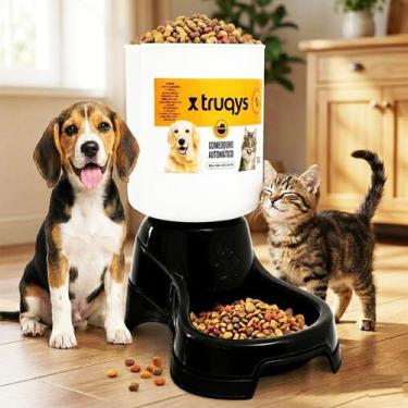 Imagem de Comedouro Automatico Pet Preto Raçao Caes Gatos Galao 1kg - PET IN