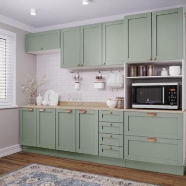 Imagem de Cozinha Modulada 5 Peças Arizona CabeCasa MadeiraOriginals Verde Menta