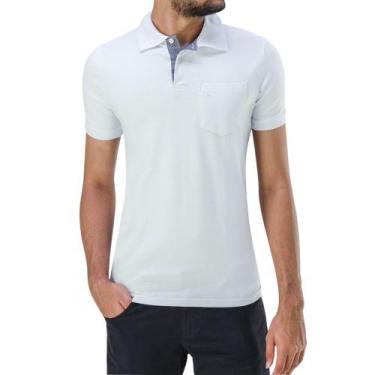 Imagem de Camisa Polo Ogochi Manga Curta Essencial Slim com Bolso, Branco, XGG
