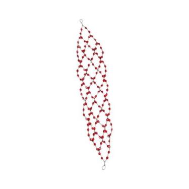 Imagem de Tiara De Flor De Cristal Vermelho Com Strass E Pérolas, Acessório De C