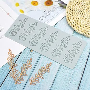 Imagem de TUKE Folhas de árvore ocas silicone samambaia folha pteridófita DIY chocolate doce fondant molde 3D lótus silicone bolo argila molde para cupcake (C 25,9 x 10,7 x 0,3 cm) (BH0966)