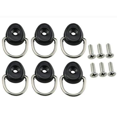 Imagem de HJ Garden 6 conjuntos de fivela de anel em D redondo de pesca caiaque fivela elástica para pesca barco encosto gancho acessórios para prancha de surf