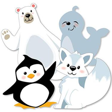 Imagem de Big Dot of Happiness Animais Polares Árticos - Urso Polar, Selo de Pinguim e Artic Fox Decorations DIY Winter Baby Shower ou Aniversário de Festa Essentials - Conjunto de 20