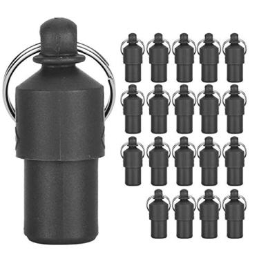 Imagem de Pssopp 20pcs Dog ID Tag Anti Lost Pet Tube Tag Dog Cat ID Nome Endereço Etiqueta Colarinho Mini Pingente Etiqueta Para Cães Gatos (preto)