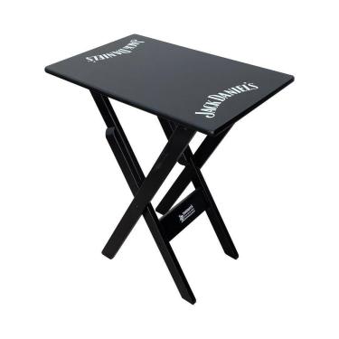 Imagem de Mesa Aparador Dobrável Madeira 68x43 Personalizada Jack Preta - Cor: Preto