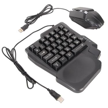 Imagem de Combo de teclado e mouse para jogos de meia mão, meio teclado com fio mecânico RGB LED retroiluminado, com conversor de mouse para jogos com fio, para Android Harmony iOS