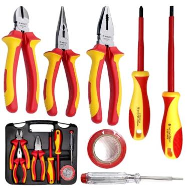 Imagem de WEDO Conjunto de ferramentas isoladas de 1000 V, conjunto de chaves de fenda e alicates, ferramentas magnéticas VDE para eletricista, bolsa de reparo, ferramentas DIY para reforma doméstica