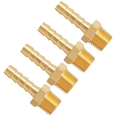 Imagem de Conexão de mangueira, SUNGATOR Latão Mangueira Barb, Adaptador, 1/4" Barb x 1/4" NPT Tubo macho (pacote com 4)