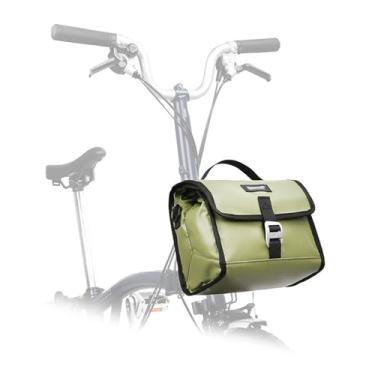 Imagem de XCPHGFM Bolsa dobrável para guidão de bicicleta, multifuncional, bolsa frontal isolada, cesta de bicicleta com capa de chuva