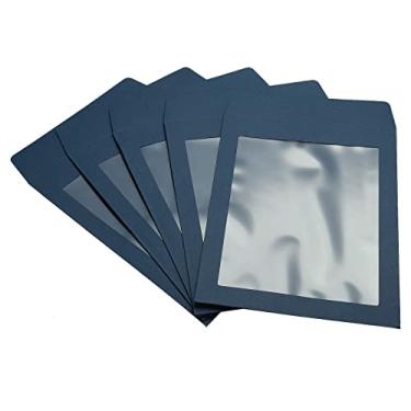 Imagem de PATIKIL Envelopes de janela de rosto inteiro pacote com 10 A5 transparente face única para catálogos de fotos de declarações de correspondência, azul