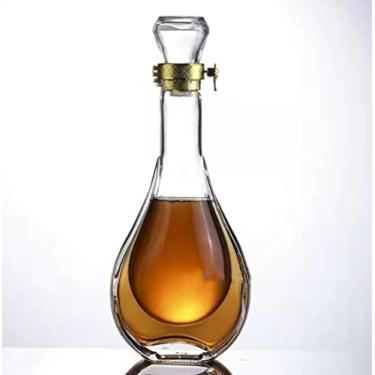 Imagem de Decantador de garrafa de licor, decantador de cristal sem chumbo, decantador de uísque de 500 ml com tampa de vidro hermético, decantador de álcool de uísque vodka bourbon para casa, bar, presente,