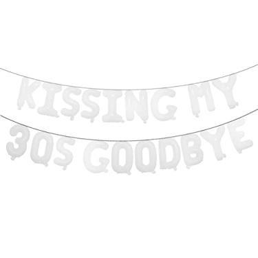 Imagem de Kissing My 30s Goodbye Decorations Kissing My 30s Goodbye Banner Balloons 40th Birthday Balloon Dirty 40 Balloon (30S GOODBYE White)