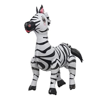 Imagem de 4D Walking Balloons Animal Foil Balloon Zebra Giraffe Ballon Jungle Forest Zoo Theme baby shower Birthday Party Supplies (4D zebra)