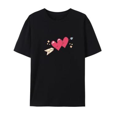 Imagem de Camiseta Love Graphics para homens e mulheres Arrow Funny Graphic Shirt for Friends Love, Preto, PP