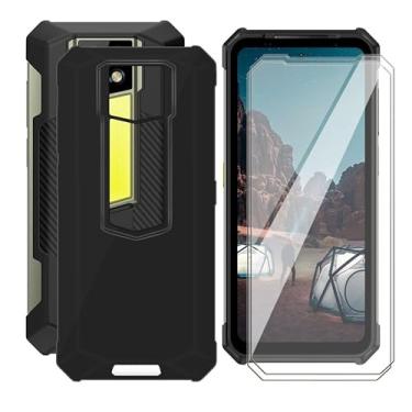 Imagem de AQGGIIXY Capa para Ulefone Armor 24 (6,7 polegadas), com 2 peças, protetor de tela de vidro temperado, fina e antiarranhões, Ulefone Armor 24, capa de silicone líquido à prova de choque Ulefone Armor