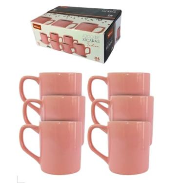 Imagem de Conjunto De Xícaras Cerâmica 6 Peça Para Café 100 Ml Cor Rosa