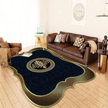 Imagem de Sofá dourado sala de estar tapete irregular decoração de casa para quarto tapete de entrada de cozinha mesas tapete de pé, pilha de laço, 8,180x280cm 71x110in