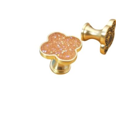 Imagem de Puxadores da cozinha da mobília do armário da gaveta para o botão da cozinha da mobília da gaveta da porta do botão do armário, marrom claro do diamante