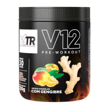 Imagem de Pré-Treino V12 Gengibre + Pimenta + Cafeina + Beta-alanina 150g - Xtr For Life. (150g, Frutas Amarelas)