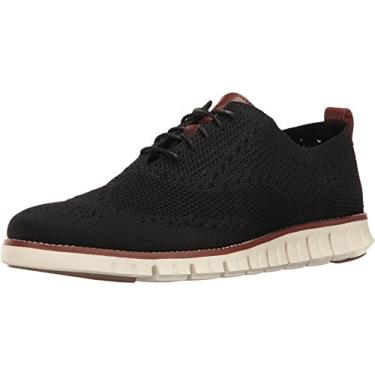 Imagem de Cole Haan Sapato Oxford masculino Zerogrand Stitchlite Wingtip, Preto/Marfim, 8