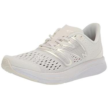 Imagem de New Balance Tênis de corrida feminino FuelCell Supercomp Pacer V1, Branco/branco iridescente, 36