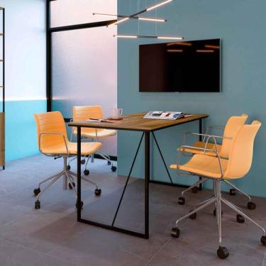 Imagem de Mesa de Escritório Industrial em Metal e Madeira 135 cm - Placa e Pont