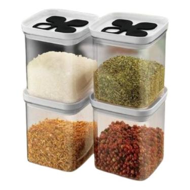 Imagem de Kit 4 Porta Tempero Condimento Dosador Tampa Giratoria 300ml - Injepla