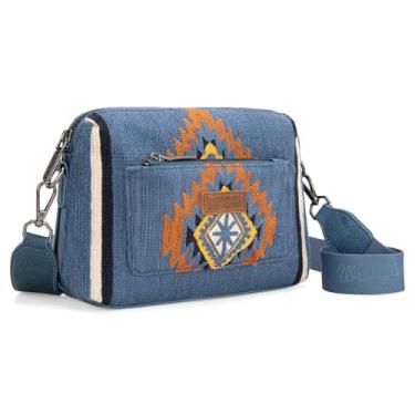 Imagem de Wrangler Bolsas transversais pequenas para mulheres, bolsas de ombro astecas ocidentais, bolsa transversal boho com vários bolsos, Jeans