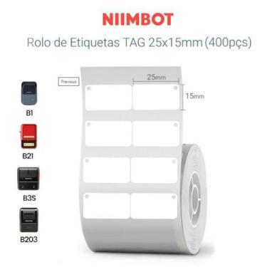Imagem de Etiquetas tag joias 25x15mm (400pçs) para b1/b21/b3s - NIIMBOT