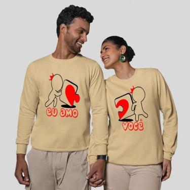 Imagem de Kit 2 Blusas Frio Moletom Careca Sem Capuz Casal Namorados - MP Moda M